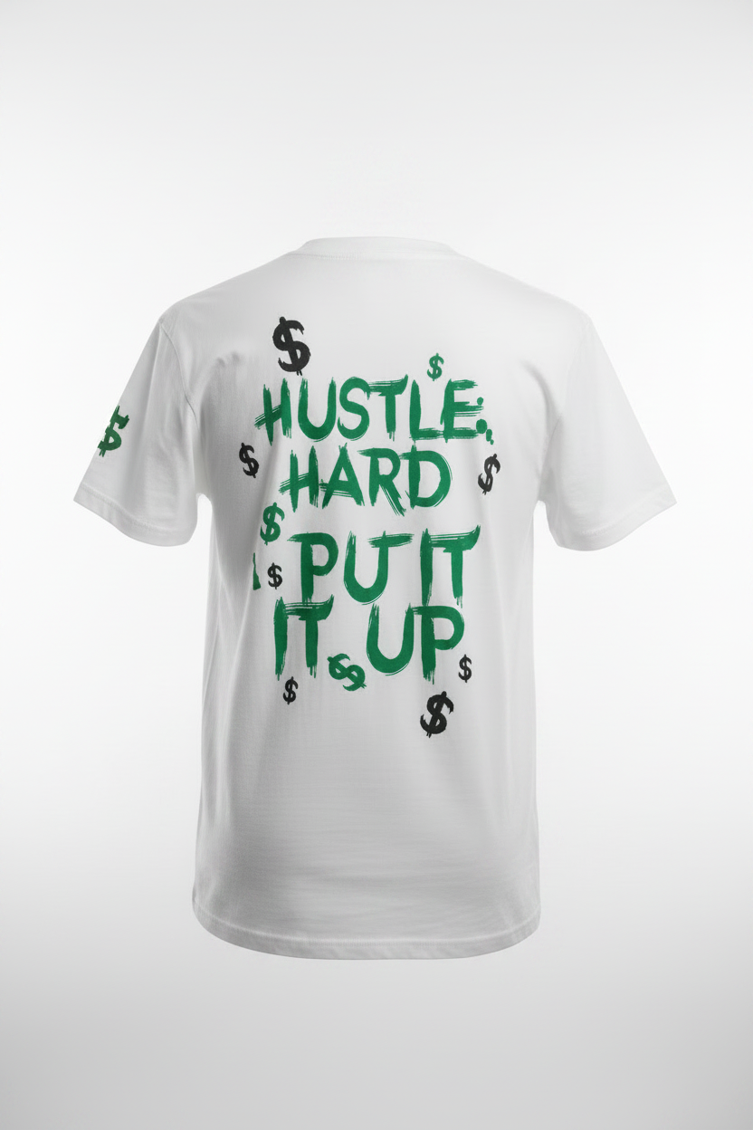 Hustle Hard - Green and White