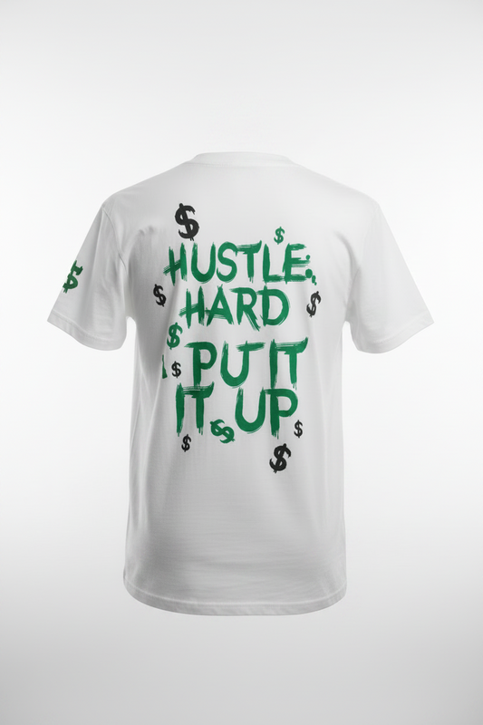 Hustle Hard - Green and White