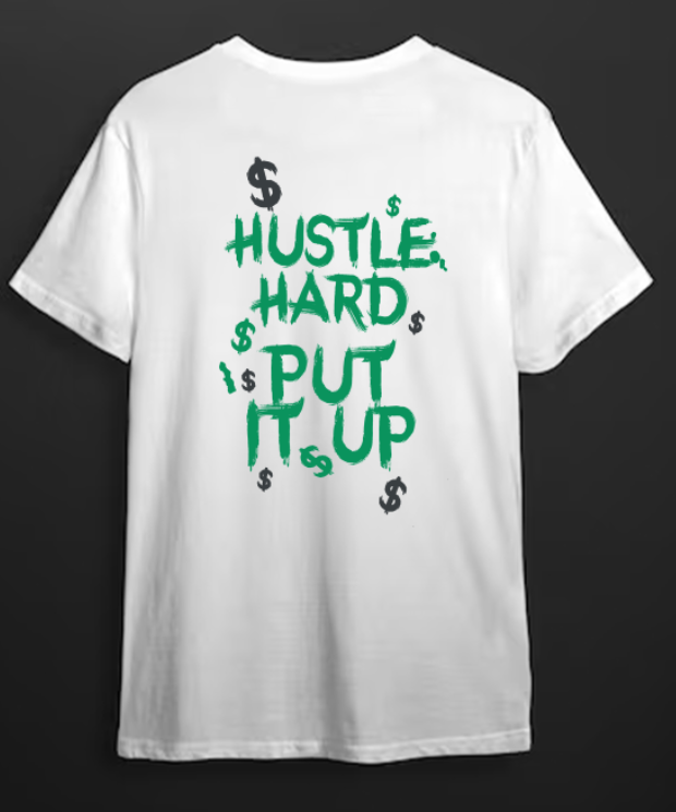 Hustle Hard - Green and White